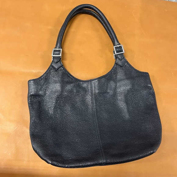 Brooks Brothers Black Leather Shoulder Bag - Picture 1 of 6